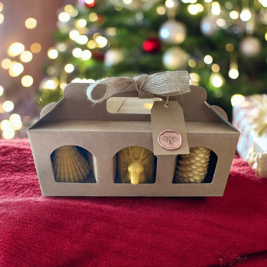 Christmas Special Gift Box - 3 Candles - Mêl Llŷn