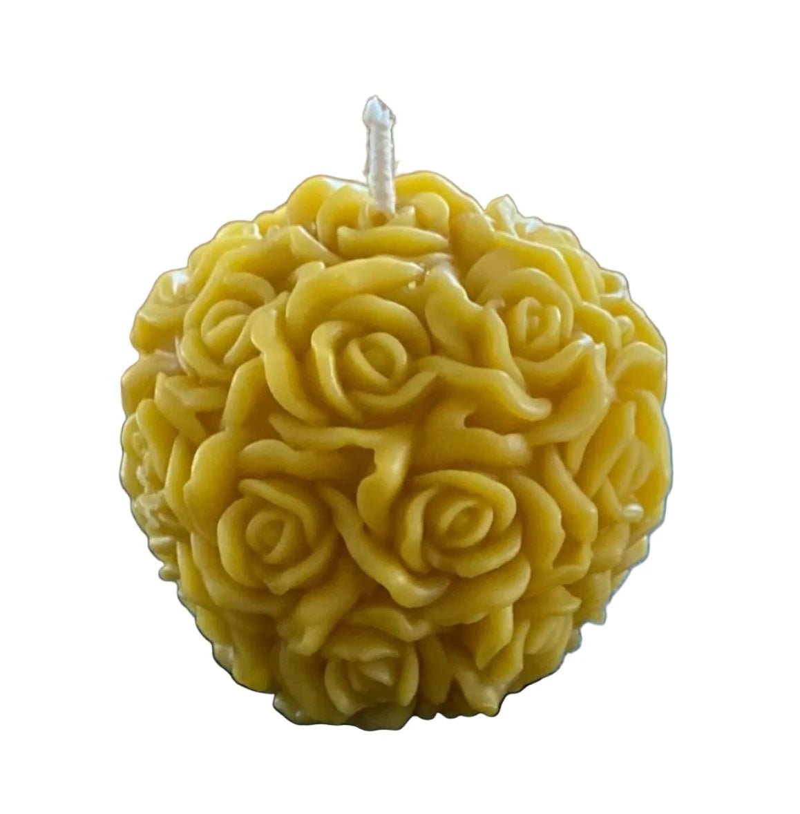 Natural 100% British Beeswax Alternative Rose Detail Candle - Mêl Llŷn