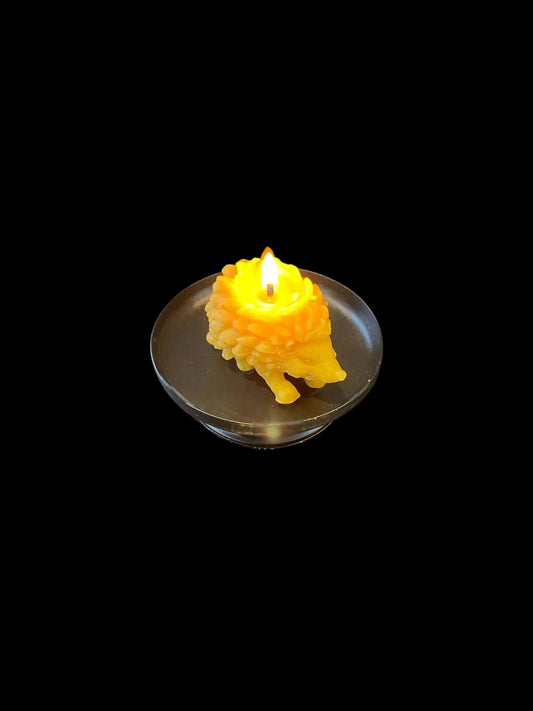 100% Natural British Beeswax - Hedgehog Candle - Mêl Llŷn