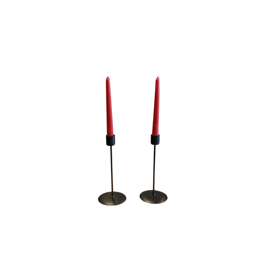 Beeswax Red Taper Dinner Candles – Elegant, Natural & Sustainable - Mêl Llŷn