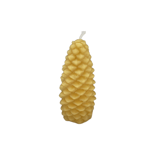 Christmas Pine Cone Beeswax Candle – Natural Festive Glow | Mêl Llŷn - Mêl Llŷn