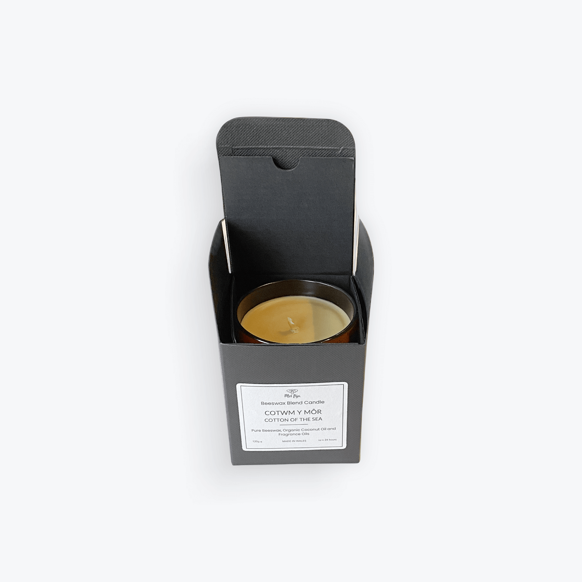 Cotwm y Môr (Cotton of the Sea) – Beeswax & Coconut Blend Candle (20cl) - Mêl Llŷn