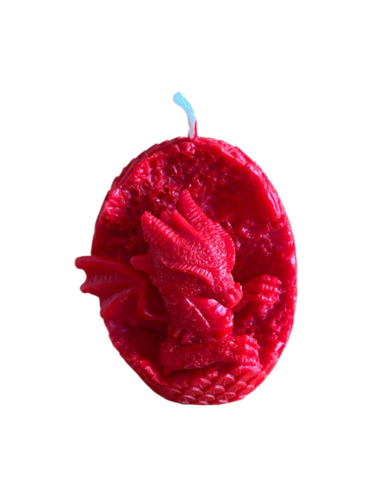 Red Welsh Dragon Egg Candle - Mêl Llŷn