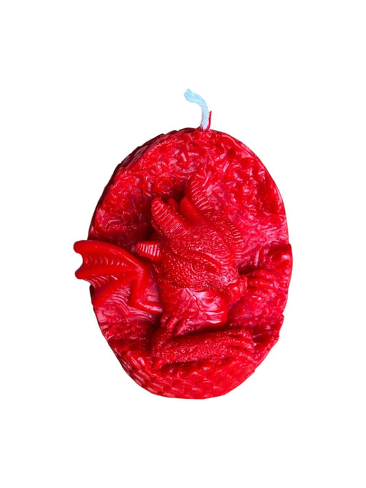 Red Welsh Dragon Egg Candle - Mêl Llŷn
